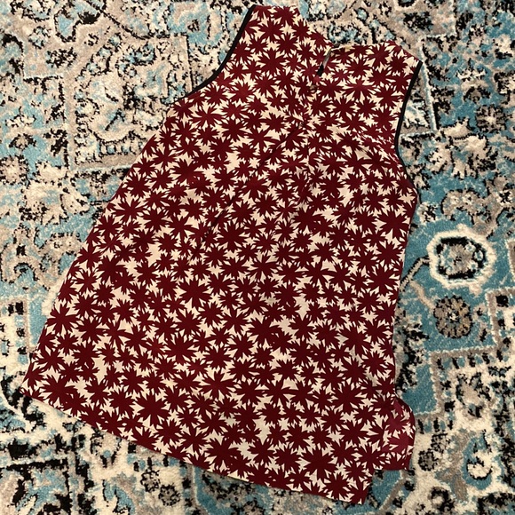 Madewell Silk Burgundy and White Canal Tank Top in Pressed Flower - Picture 6 of 6